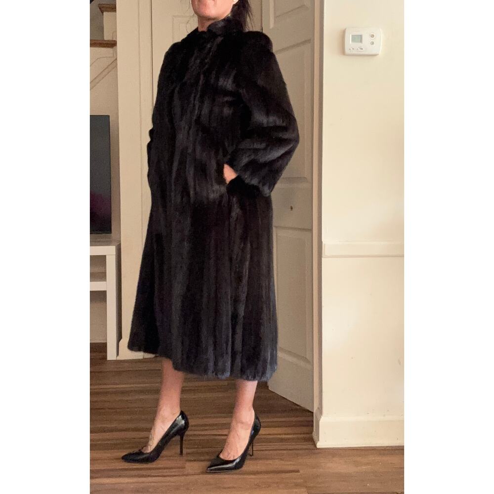 Vintage Genuine Mink Fur Coat Long Full Length Brown Luxury Women’s Mob Wife
